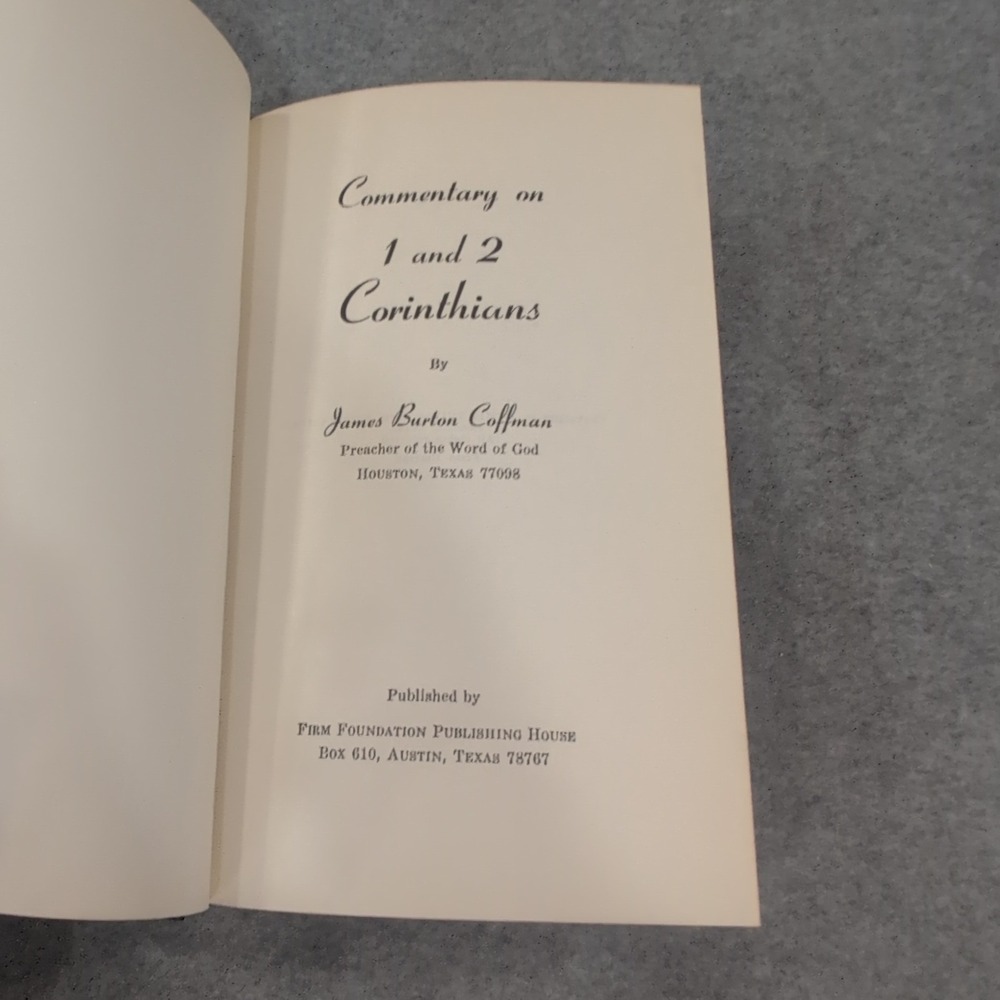 Commentary on 1 and 2 Corinthians James Burton Coffman Signed First Edition 1977 - Picture 7 of 8